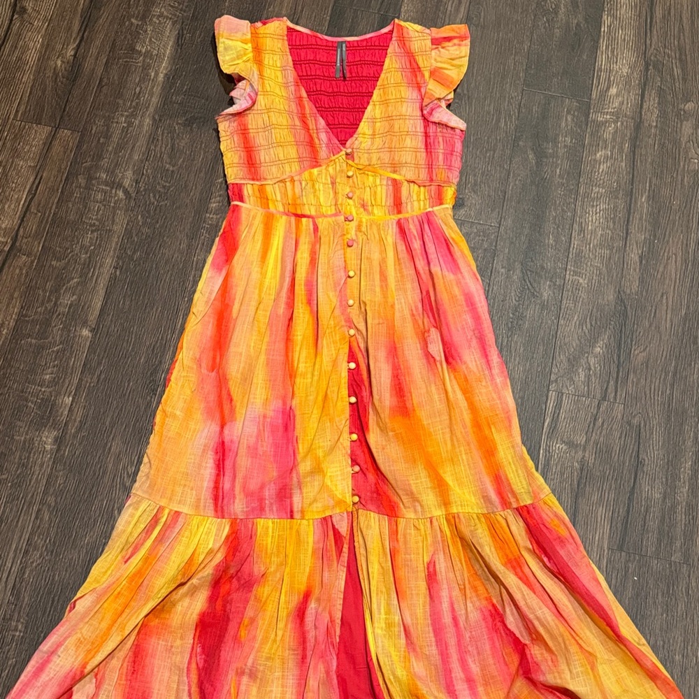 Anthropologie Dress in Pink and Orange